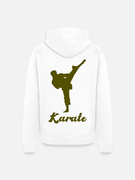 Karate Silhouette Shirt - Unisex Premium Bio Zip Hoodie - Weiß