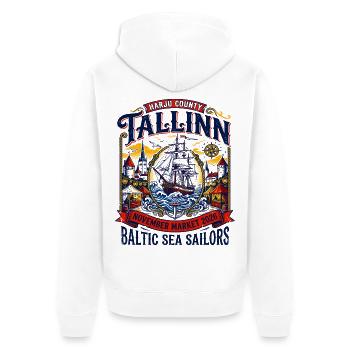 Tallinn Harju County Baltic Sea Sailors - Unisex Premium Bio Zip Hoodie - Weiß - Hinten - Thijin (182cm)