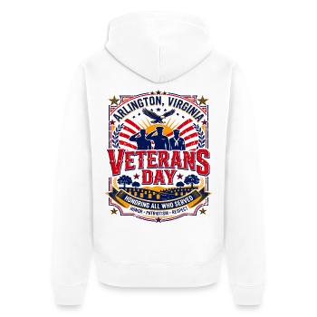 Arlington Virginia Veterans Day Honoring All Who - Unisex Premium Bio Zip Hoodie - Weiß - Hinten - Thijin (182cm)