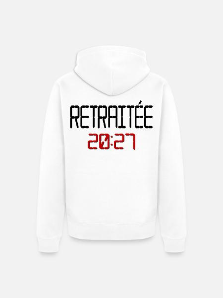 Französischer Rentner 2027, Frankreich - Unisex Premium Bio Zip Hoodie - Weiß