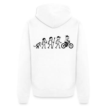  MTB-Bike Mountainbiker Strichmänchen Mountainbike - Unisex Premium Bio Zip Hoodie - Weiß - Hinten - Thijin (182cm)