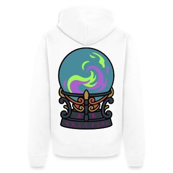Vintage-Halloween-Kristallkugel-Magie Mystik - Unisex Premium Bio Zip Hoodie - Weiß - Hinten - Thijin (182cm)