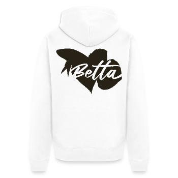 Betta Kampffisch  - Unisex Premium Bio Zip Hoodie - Weiß - Hinten - Thijin (182cm)