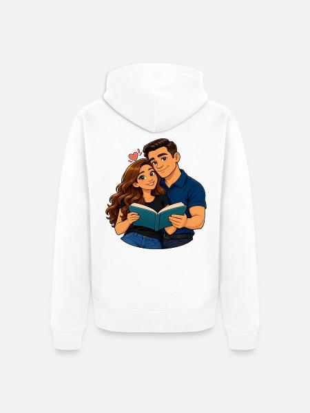 Paarliebe lesen - Unisex Premium Bio Zip Hoodie - Weiß