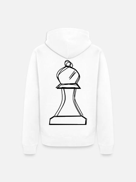 Schachläufer handgezeichnet - Unisex Premium Bio Zip Hoodie - Weiß