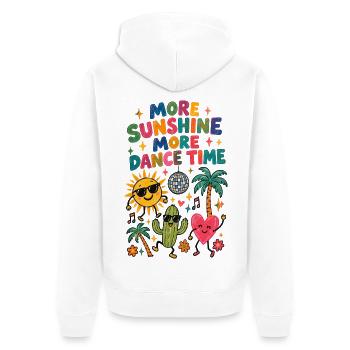 More Sunshine, More Dance Time – Festival Retro - Unisex Premium Bio Zip Hoodie - Weiß - Hinten - Thijin (182cm)