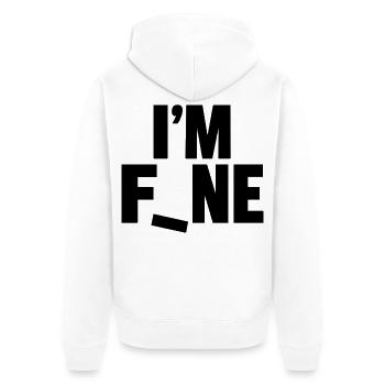 Mir geht's gut, lustiger fallender Buchstaben-Design - Unisex Premium Bio Zip Hoodie - Weiß - Hinten - Thijin (182cm)