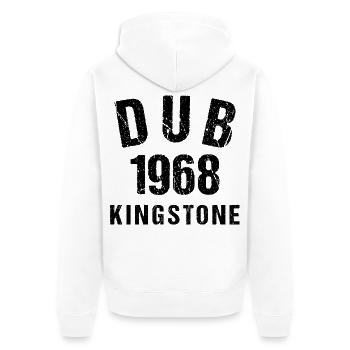 DUB 1968 Kingston - Unisex Premium Bio Zip Hoodie - Weiß - Hinten - Thijin (182cm)