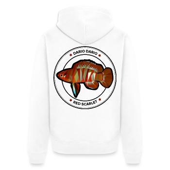 Dario dario Zwergblaubarsch - Unisex Premium Bio Zip Hoodie - Weiß - Hinten - Thijin (182cm)