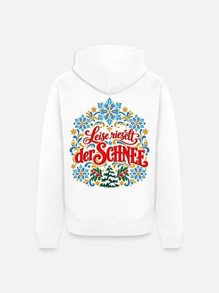 Leise rieselt der Schnee Weihnachtspullover Winter - Unisex Premium Bio Zip Hoodie - Weiß