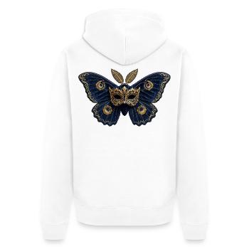 Goldener Venezianer Schmetterling - Unisex Premium Bio Zip Hoodie - Weiß - Hinten - Thijin (182cm)