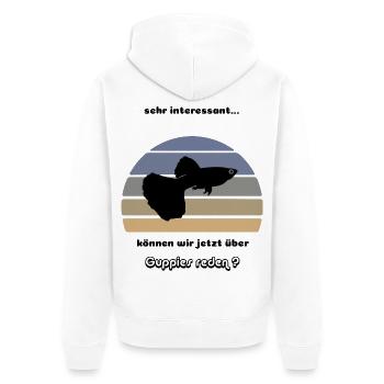 Über Guppies reden - Unisex Premium Bio Zip Hoodie - Weiß - Hinten - Thijin (182cm)