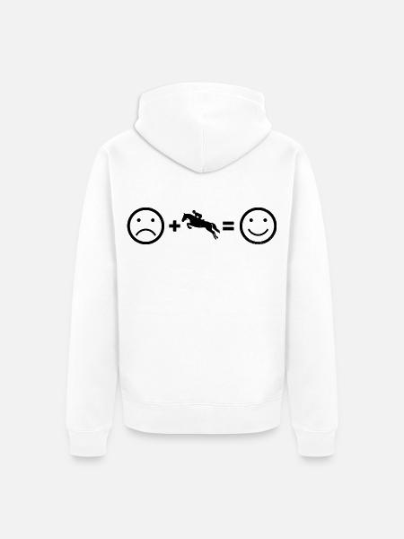 Springreiten Geschenkidee für eine Dressurreiterin - Unisex Premium Bio Zip Hoodie - Weiß