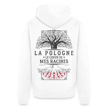 Polen Das Herz meiner Wurzeln T-Shirt Cade... - Unisex Premium Bio Zip Hoodie - Weiß - Hinten - Thijin (182cm)
