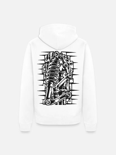 Coilover Diagramm Grafik - Unisex Premium Bio Zip Hoodie - Weiß