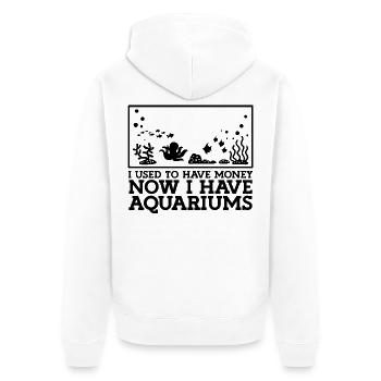 Aquaristik Spruch Humor - Unisex Premium Bio Zip Hoodie - Weiß - Hinten - Thijin (182cm)