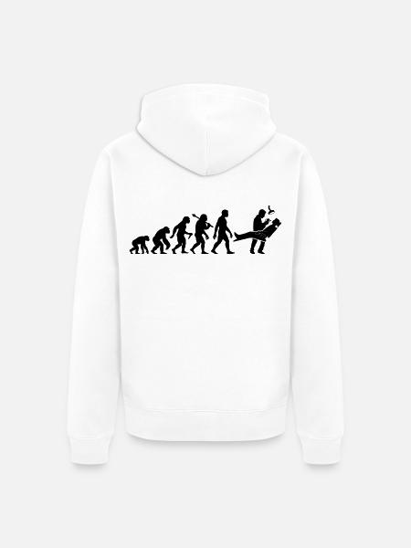 Zahnarzt Evolution für Zahnmediziner - Unisex Premium Bio Zip Hoodie - Weiß