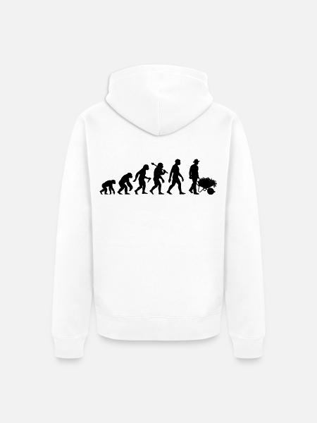 Gärtner Evolution Gärtnern Gärtnerei Gartenarbeit - Unisex Premium Bio Zip Hoodie - Weiß