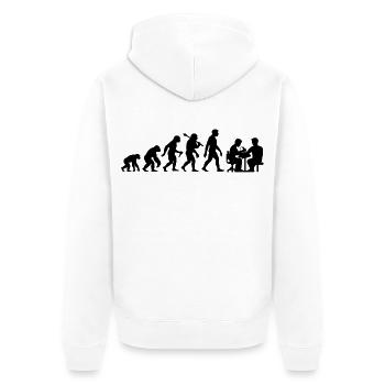 Tatoo Tätowierer Evolution Tatookunst Körperkunst - Unisex Premium Bio Zip Hoodie - Weiß - Hinten - Thijin (182cm)