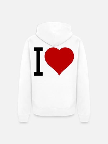 Rotes Herz Symbol - Unisex Premium Bio Zip Hoodie - Weiß