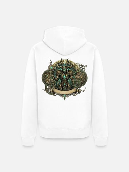 Keltischer arkaner Krieger - Unisex Premium Bio Zip Hoodie - Weiß