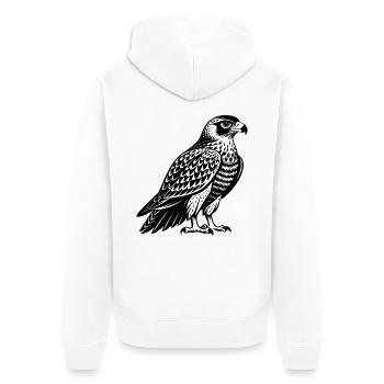 Rotschwanzbussard - Unisex Premium Bio Zip Hoodie - Weiß - Hinten - Thijin (182cm)