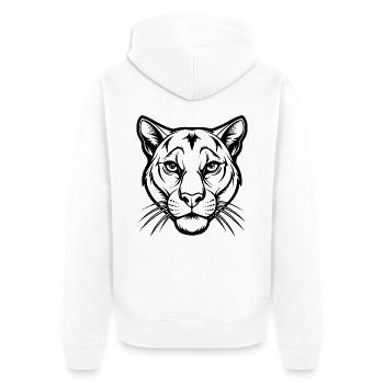 Cougar Head - Unisex Premium Bio Zip Hoodie - Weiß - Hinten - Thijin (182cm)