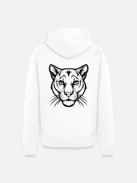 Cougar Head - Unisex Premium Bio Zip Hoodie - Weiß