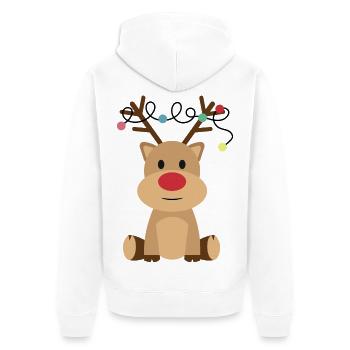 Süßer Weihnachtselch - Unisex Premium Bio Zip Hoodie - Weiß - Hinten - Thijin (182cm)