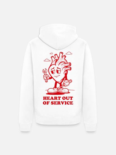 Herz außer Betrieb - Unisex Premium Bio Zip Hoodie - Weiß