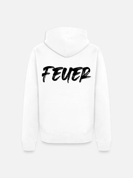 Feuer - Unisex Premium Bio Zip Hoodie - Weiß
