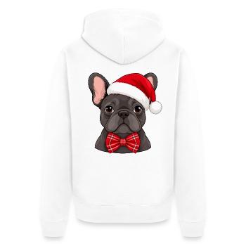 Christmas French Bulldog - Unisex Premium Bio Zip Hoodie - Weiß - Hinten - Thijin (182cm)