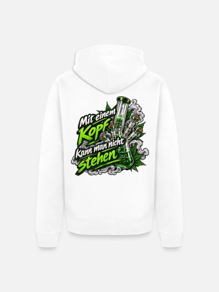 Kopf hoch Bong Lifestyle - Unisex Premium Bio Zip Hoodie - Weiß