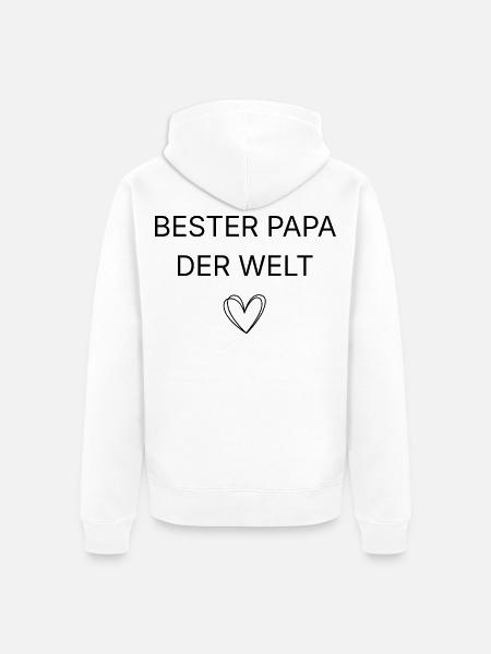Bester Papa Der Welt - Unisex Premium Bio Zip Hoodie - Weiß