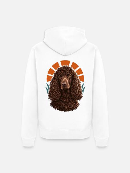 Irish Water Spaniel - Unisex Premium Bio Zip Hoodie - Weiß