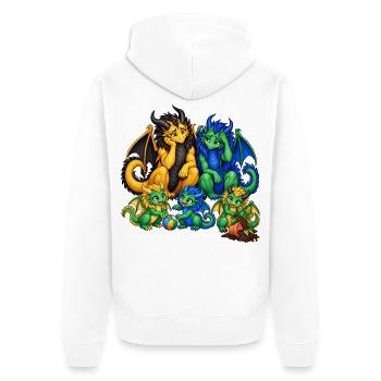 Drachenfamilie – Eltern im Familienchaos - Unisex Premium Bio Zip Hoodie - Weiß - Hinten - Thijin (182cm)