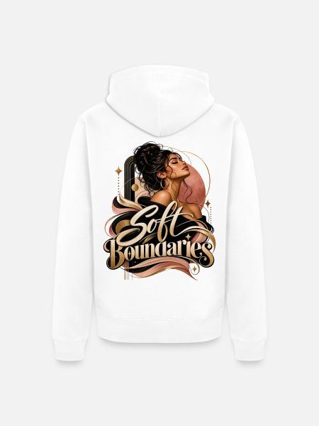 Soft Boundaries Porträt - Unisex Premium Bio Zip Hoodie - Weiß