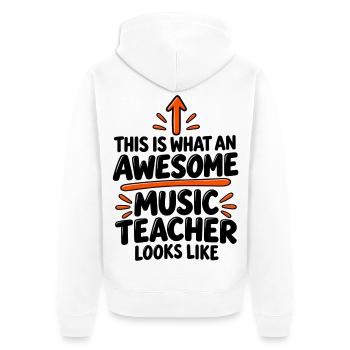 Musiklehrer-Wertschätzungsgeschenk - Unisex Premium Bio Zip Hoodie - Weiß - Hinten - Thijin (182cm)