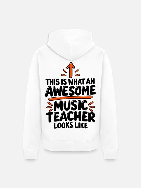 Musiklehrer-Wertschätzungsgeschenk - Unisex Premium Bio Zip Hoodie - Weiß