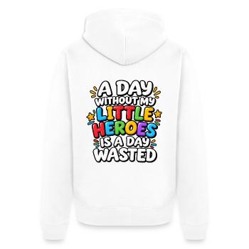 Kindergartenlehrer-Leben Niedliche Schullehrerin - Unisex Premium Bio Zip Hoodie - Weiß - Hinten - Thijin (182cm)