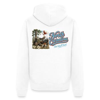 North Carolina Retro Vintage Tar Heel State Design - Unisex Premium Bio Zip Hoodie - Weiß - Hinten - Thijin (182cm)