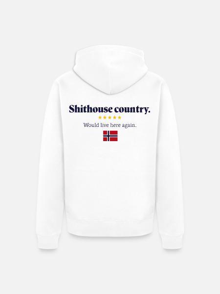 Scheißhaus-Land 5 Sterne - Unisex Premium Bio Zip Hoodie - Weiß