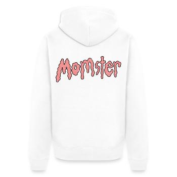 Momster - Unisex Premium Bio Zip Hoodie - Weiß - Hinten - Thijin (182cm)