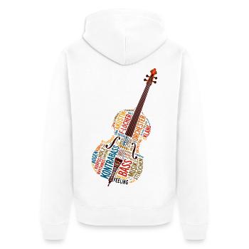 Kontrabass Wortwolke Jazz Orchester Bass Feeling - Unisex Premium Bio Zip Hoodie - Weiß - Hinten - Thijin (182cm)
