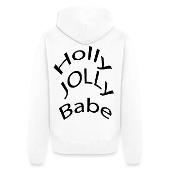 Holly Jolly Babe Retro Weihnachtstypografie T-Shirt - Unisex Premium Bio Zip Hoodie - Weiß - Hinten - Thijin (182cm)