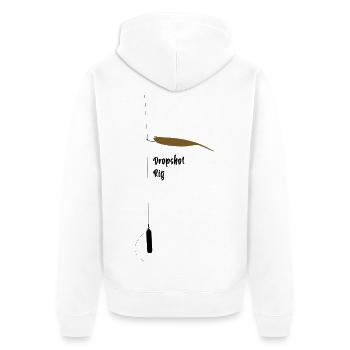 Dropshot Rig - Unisex Premium Bio Zip Hoodie - Weiß - Hinten - Thijin (182cm)