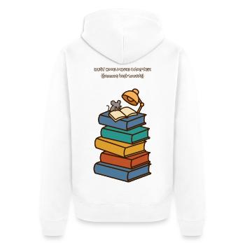 Nur noch ein Kapitelbuch Lover Mouse - Unisex Premium Bio Zip Hoodie - Weiß - Hinten - Thijin (182cm)