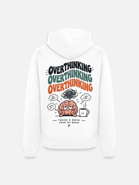 Überdenken-Pause Gehirnhumor - Unisex Premium Bio Zip Hoodie - Weiß