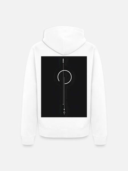 Pendelkreis-Glyphe - Unisex Premium Bio Zip Hoodie - Weiß
