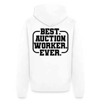 Best Auction Worker Spruch - Unisex Premium Bio Zip Hoodie - Weiß - Hinten - Thijin (182cm)